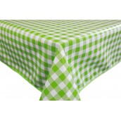 Green Checkers Oilcloths PVC Tablecloths